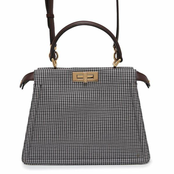 フェンディ ハンドバッグ ピーカブー アイシーユー ミディアム キャンバス 8BN321 FENDI 2wayショルダーバッグ 黒