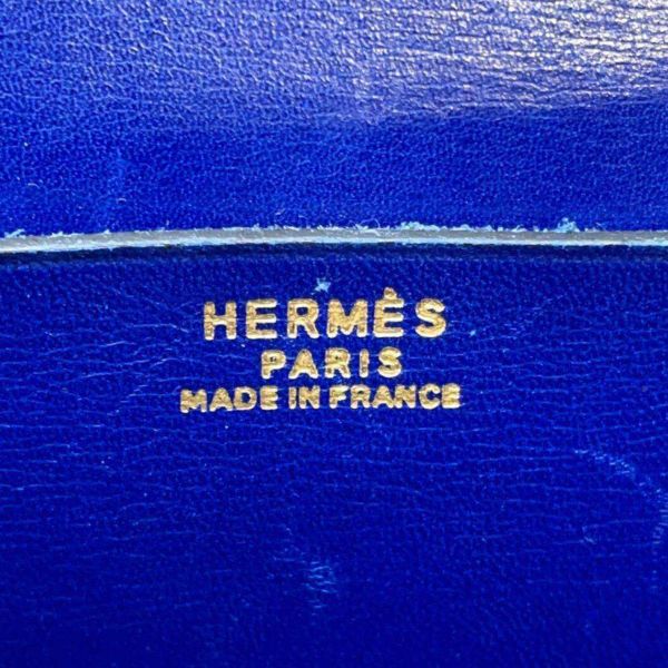 エルメス ショルダーバッグ バルドゴルフ ブルー/ゴールド金具 レザー 〇V刻印 HERMES バッグ