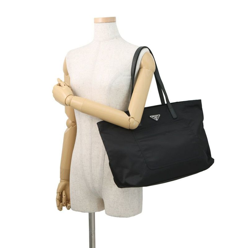プラダ トートバッグ テスート トライアングルロゴ ナイロン 1BG052 PRADA 黒