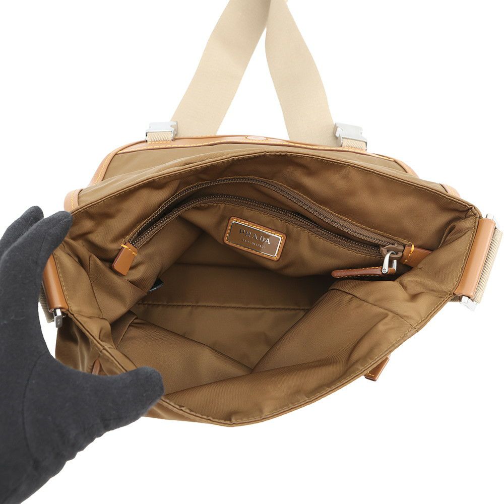 プラダ ショルダーバッグ Re-Nylon xサフィアーノ ナイロン/レザー 2VD066 PRADA 斜め掛け