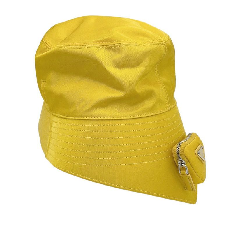 プラダ ハット Re-Nylon トライアングルロゴ ミニポーチ付 バケットハット サイズL 2HC282 PRADA 帽子