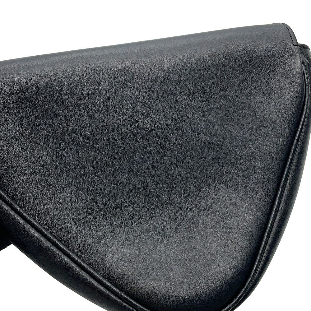 セリーヌ ショルダーバッグ トライアングル ロゴ レザー 19590 CELINE ポシェット 黒