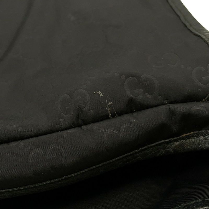 グッチ ショルダーバッグ GGナイロン/レザー メッセンジャーバッグ 510335 GUCCI バッグ 黒 アウトレット品