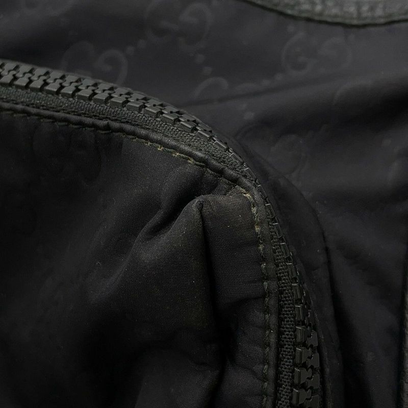 グッチ ショルダーバッグ GGナイロン/レザー メッセンジャーバッグ 510335 GUCCI バッグ 黒 アウトレット品