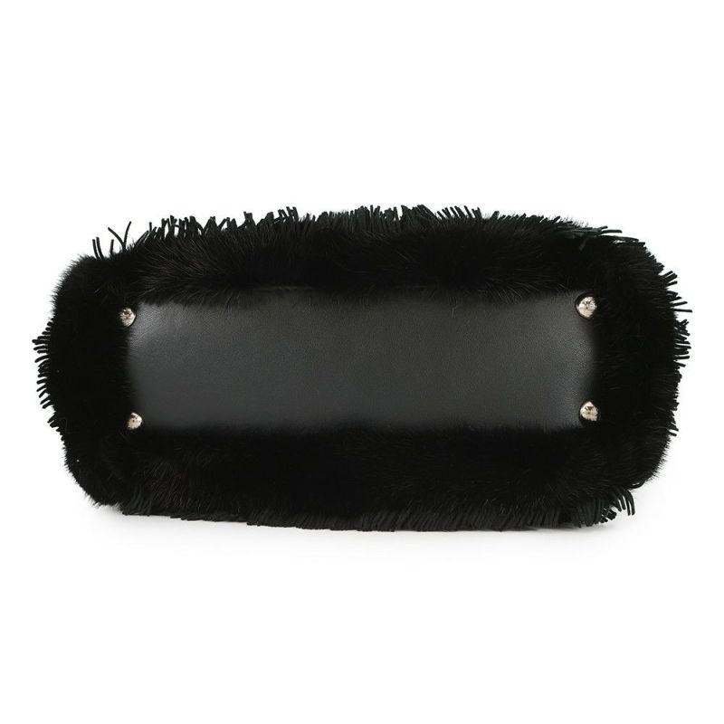 フェンディ ハンドバッグ ピーカブー ミニ  ファー/レザー 8BN244 FENDI 2wayショルダーバッグ 黒