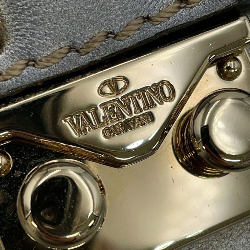 ヴァレンティノ・ガラヴァーニ チェーンショルダーバッグ グラムロック カモフラージュ キャンバス レザー VALENTINO