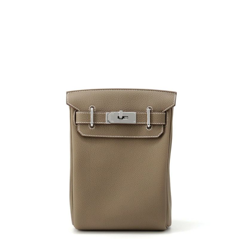 エルメス ボディバッグ ケリー アッカドPM エトゥープ/シルバー金具 トゴ W刻印 メンズ