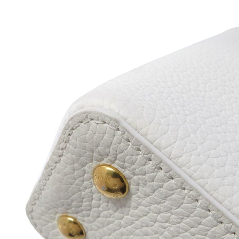 ルイヴィトン ハンドバッグ トリヨンレザー/パイソン カプシーヌMINI N98477 LOUIS VUITTON 2way 白