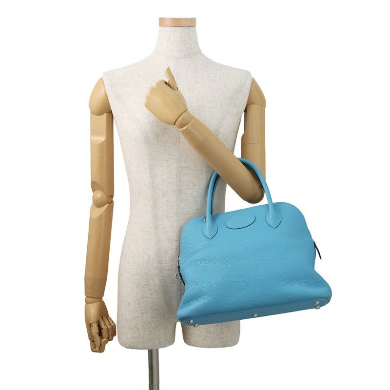 エルメス ハンドバッグ ボリード31 ブルーデュノール/シルバー金具 トリヨンクレマンス D刻印 ２wayショルダー