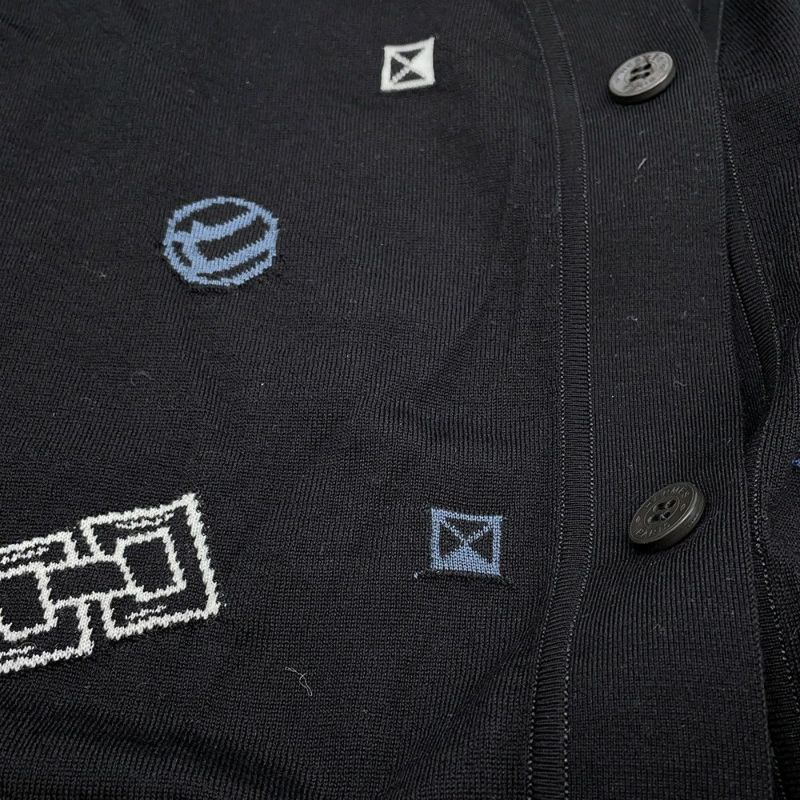 エルメス カーディガン キャンディ・リブリス・バンダナ ウール レディースサイズ42 HERMES 黒