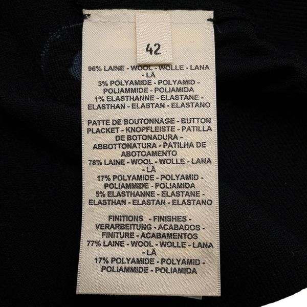 エルメス カーディガン キャンディ・リブリス・バンダナ ウール レディースサイズ42 HERMES 黒