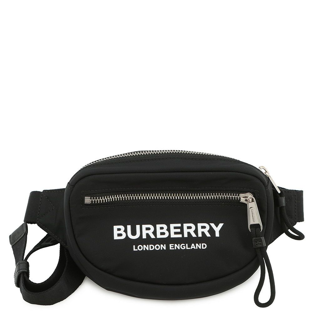 バーバリー ボディバッグ ロゴプリント ナイロン 8014519 BURBERRY ウエストポーチ 黒