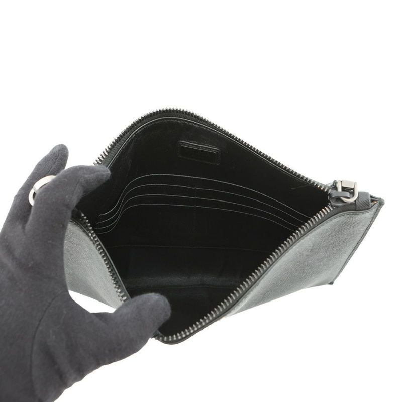 プラダ クラッチバッグ ロゴ サフィアーノ レザー 2NH05V PRADA ポーチ 黒