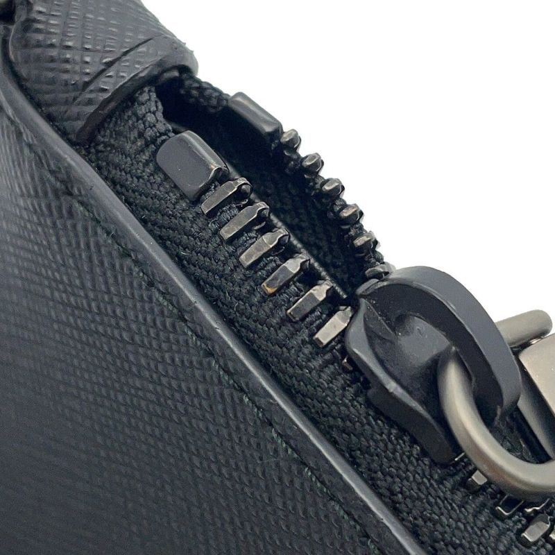 プラダ クラッチバッグ ロゴ サフィアーノ レザー 2NH05V PRADA ポーチ 黒