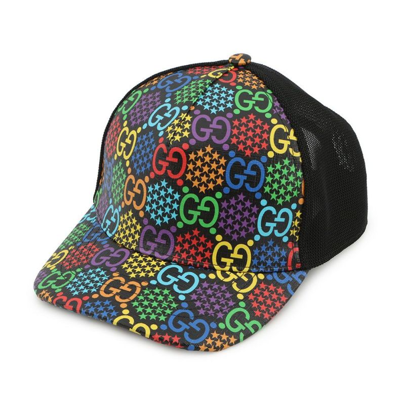 グッチ キャップ GGサイケデリック ベースボールキャップ サイズL 601253 GUCCI 帽子 黒