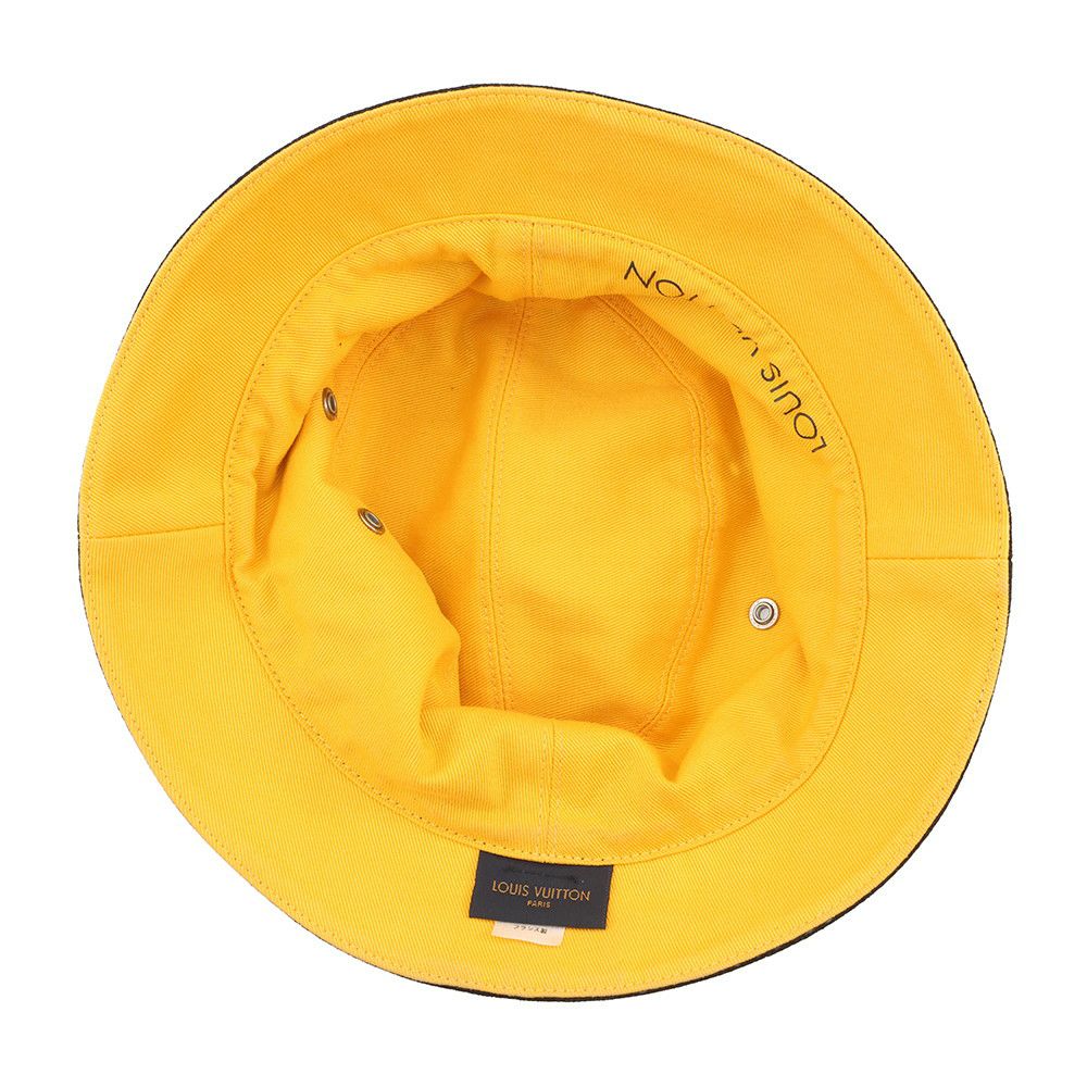 ルイヴィトン ハット リバーシブル バケットハット サイズ58 M76208 LOUIS VUITTON 帽子 黒 ブラック