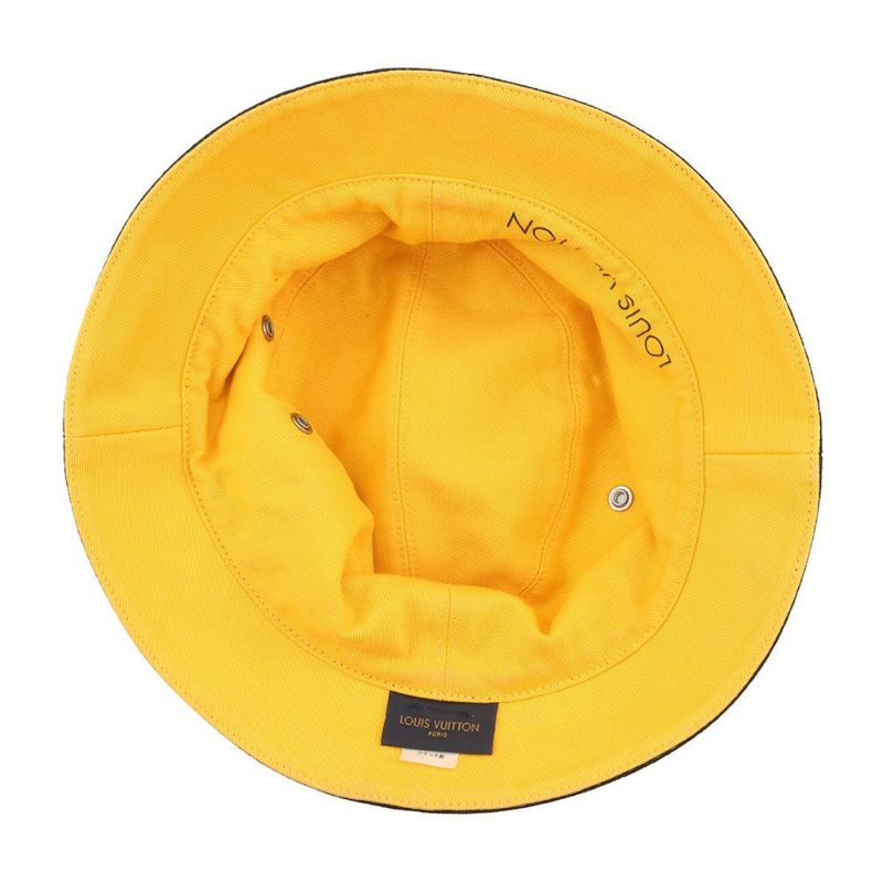 ルイヴィトン ハット リバーシブル バケットハット サイズ58 M76208 LOUIS VUITTON 帽子 黒 ブラック