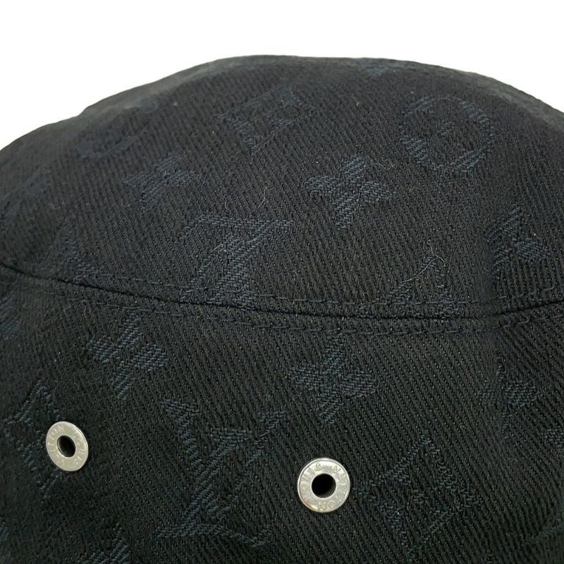 ルイヴィトン ハット リバーシブル バケットハット サイズ58 M76208 LOUIS VUITTON 帽子 黒 ブラック