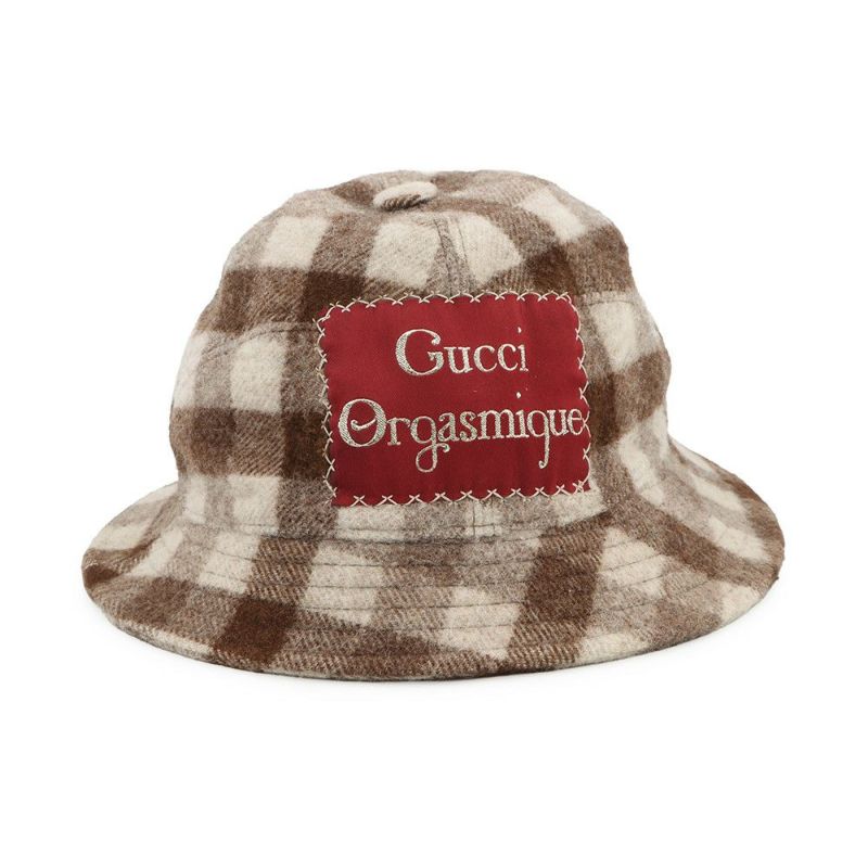 グッチ バケットハット チェック フェドラハット ウール サイズM 627041 GUCCI 帽子