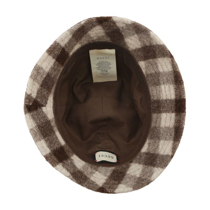 グッチ バケットハット チェック フェドラハット ウール サイズM 627041 GUCCI 帽子