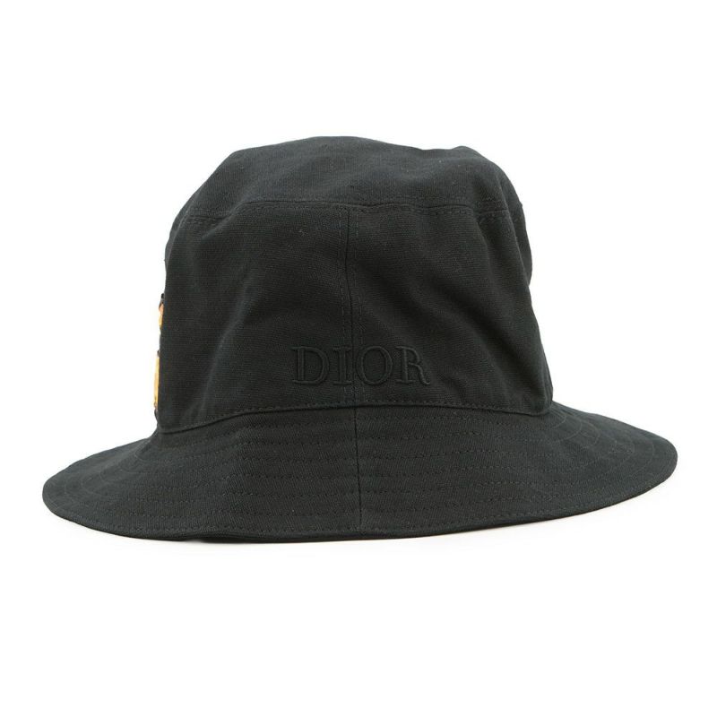 クリスチャン・ディオール バケットハット ピータードイグ コットン サイズM 033C906P4511 Christian Dior 黒 帽子