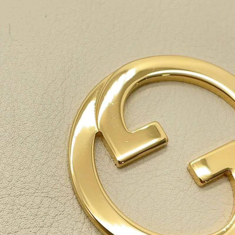 グッチ チェーンウォレット レザー ブロンディ  インターロッキングG ミディアム 725219 GUCCI 財布 白