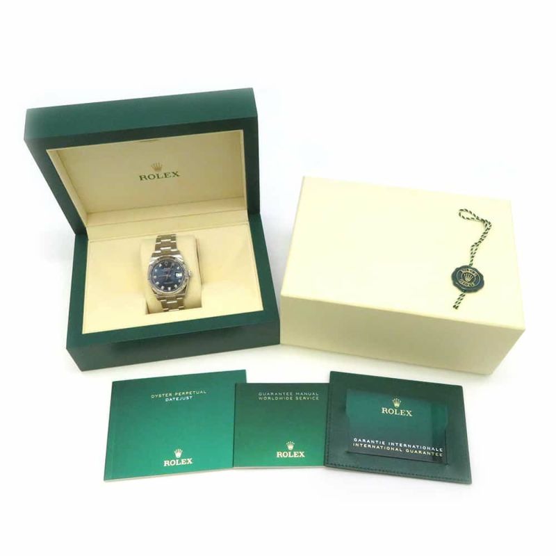 ロレックス デイトジャスト36 10Pダイヤモンド ランダムシリアル ルーレット 126234G ブライトブルー文字盤