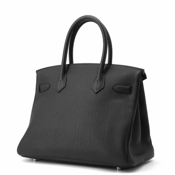 エルメス バーキン30 ブラック/シルバー金具 トゴ W刻印 HERMES Birkin ハンドバッグ 黒