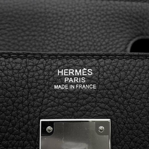 エルメス バーキン30 ブラック/シルバー金具 トゴ W刻印 HERMES Birkin ハンドバッグ 黒