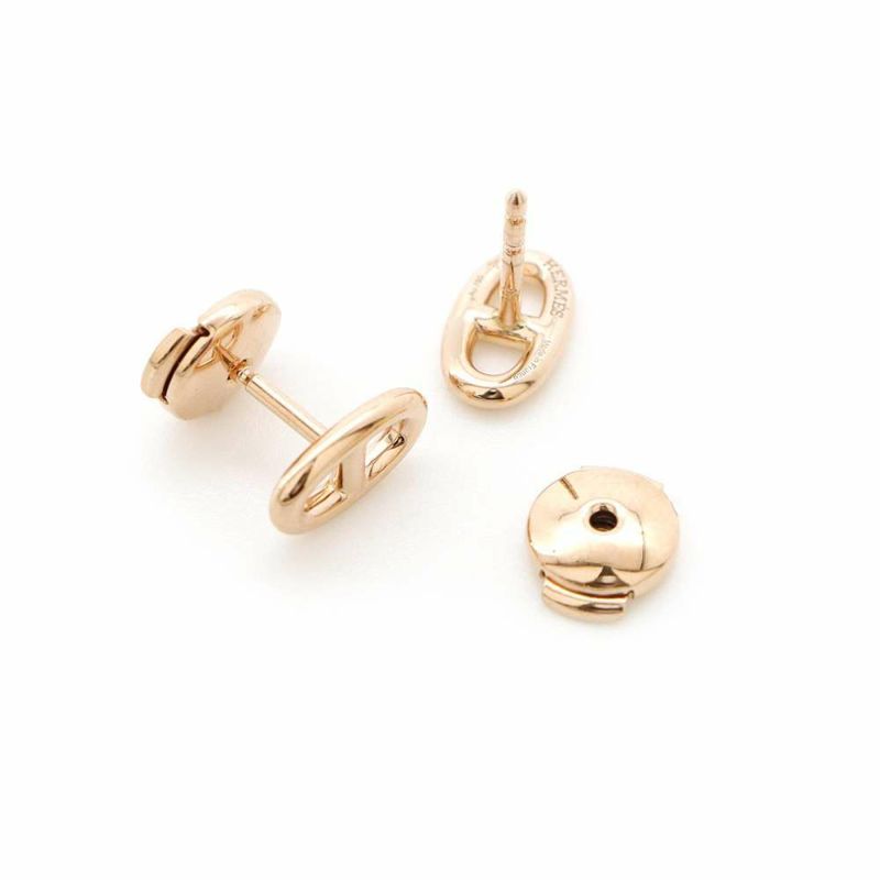 エルメス ピアス シェーヌダンクル ファランドール TPM K18PGピンクゴールド HERMES ジュエリー スタッドピアス