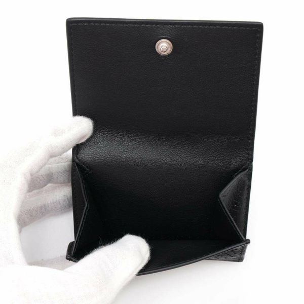バレンシアガ 三つ折り財布 パンチングロゴ コンパクトウォレット レザー 594312 BALENCIAGA 財布 黒