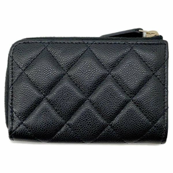 シャネル コインケース マトラッセ ココマーク キャビアスキン キーリング AP0221 CHANEL 財布 カードケース ミニ財布 黒