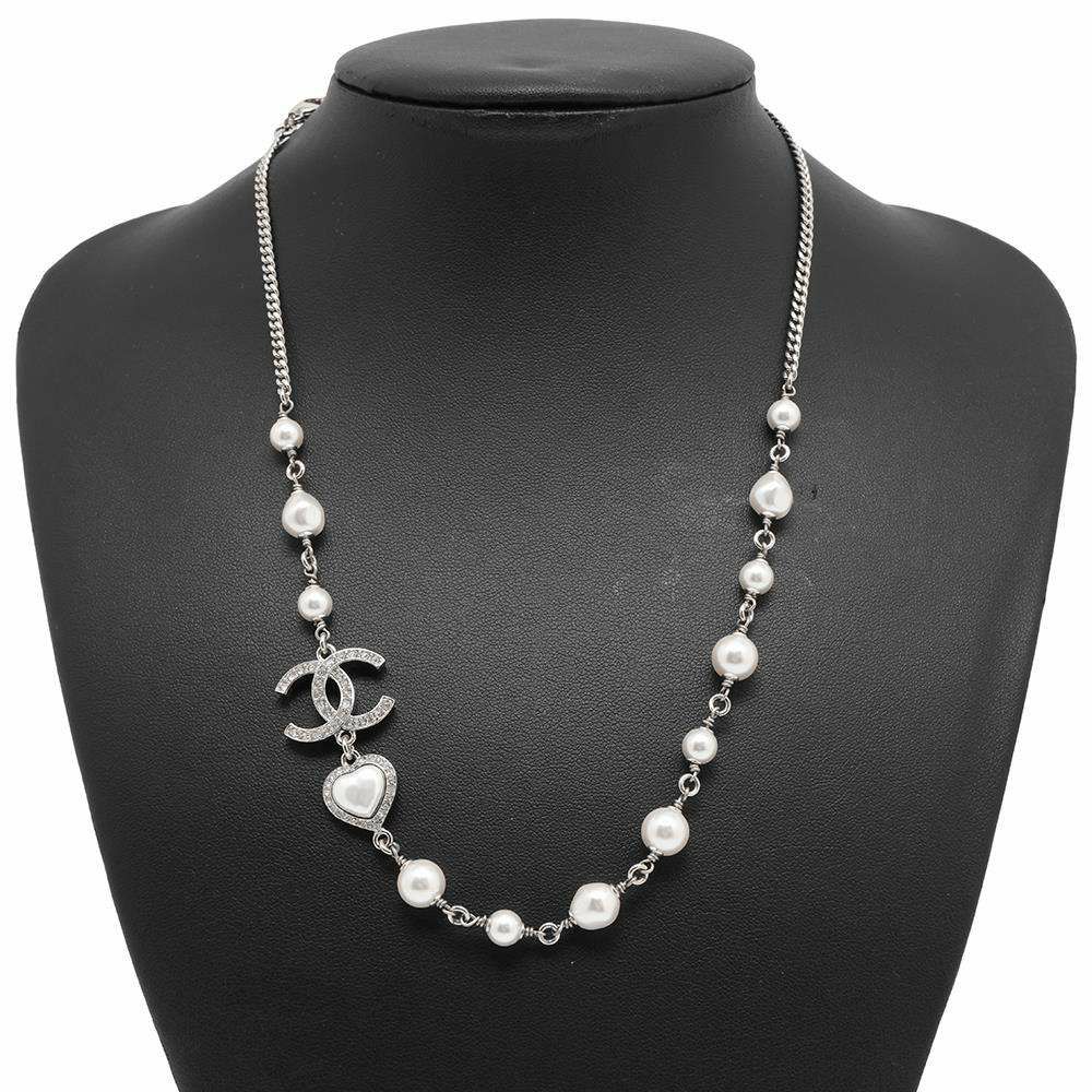 シャネル ネックレス ココマーク ハート フェイクパール ラインストーン B 23B ABB616 CHANEL アクセサリー