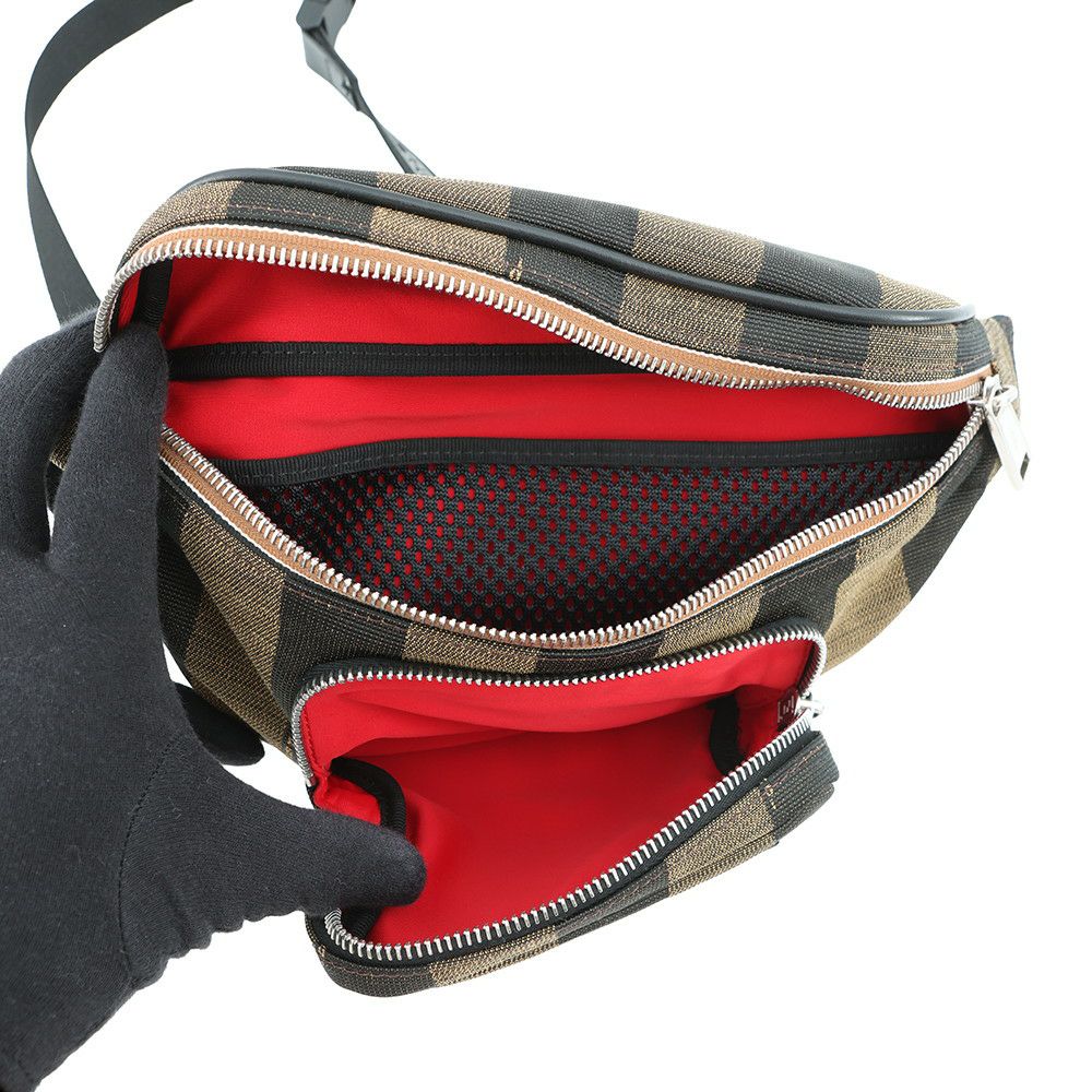 フェンディ ボディバッグ ペカンストライプ ウエストバッグ 7VA446 FENDI ウエストポーチ バッグ