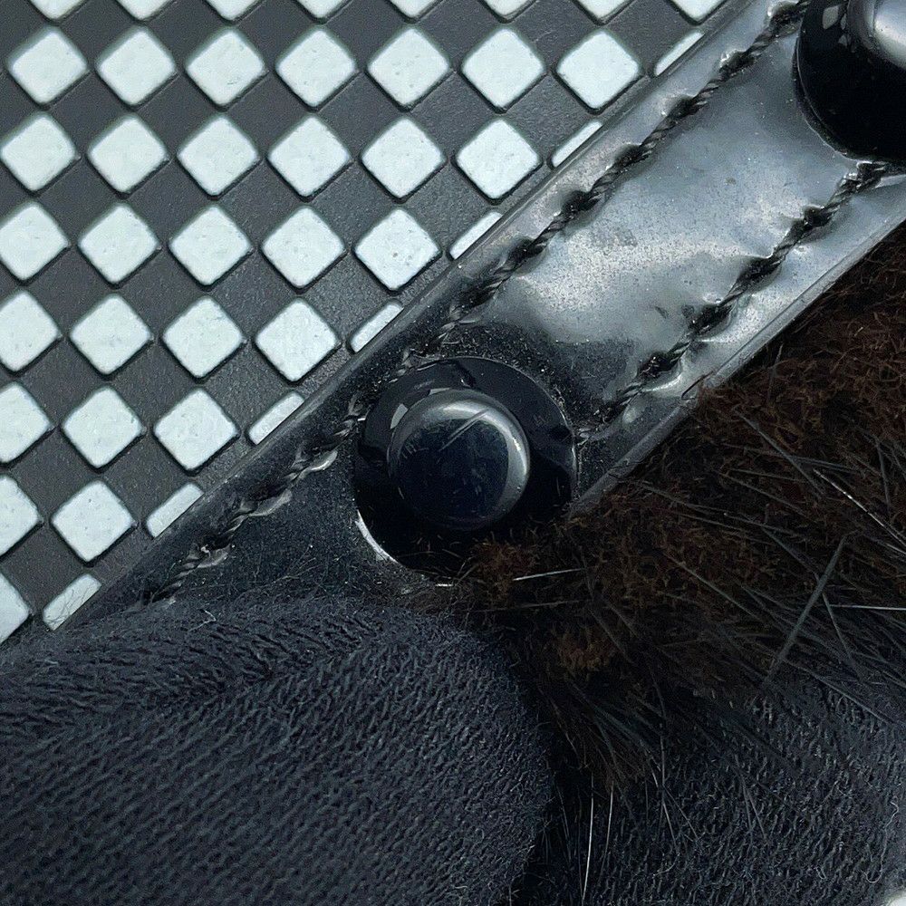 フェンディ ショルダーバッグ チェック スタッズ レザー ファー FENDI バッグ