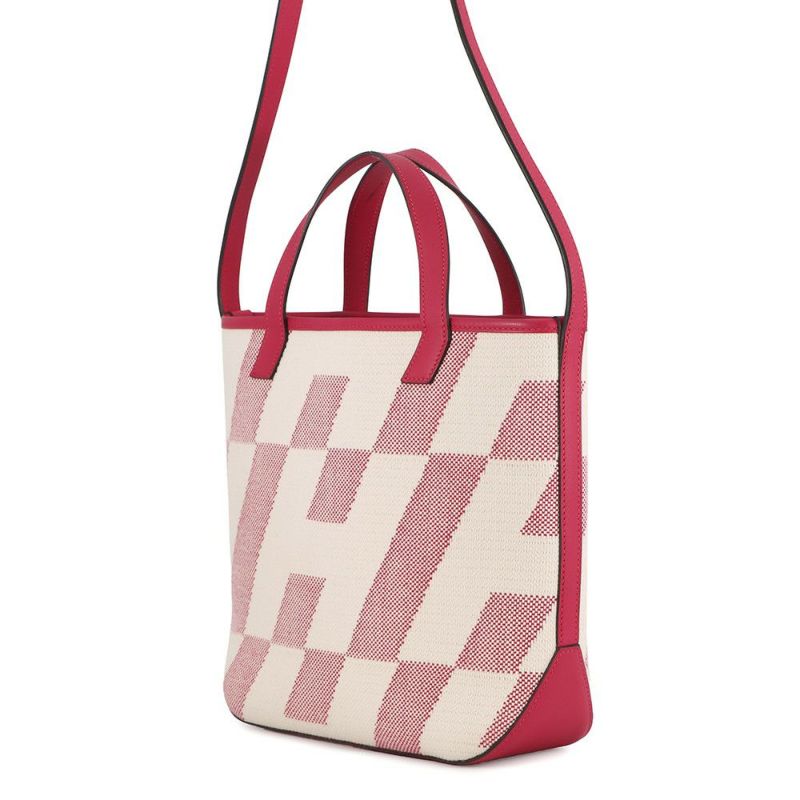 エルメス トートバッグ H・アン・ビエPM フランボワーズ トワルアッシュ/スイフト Z刻印 ２wayショルダー