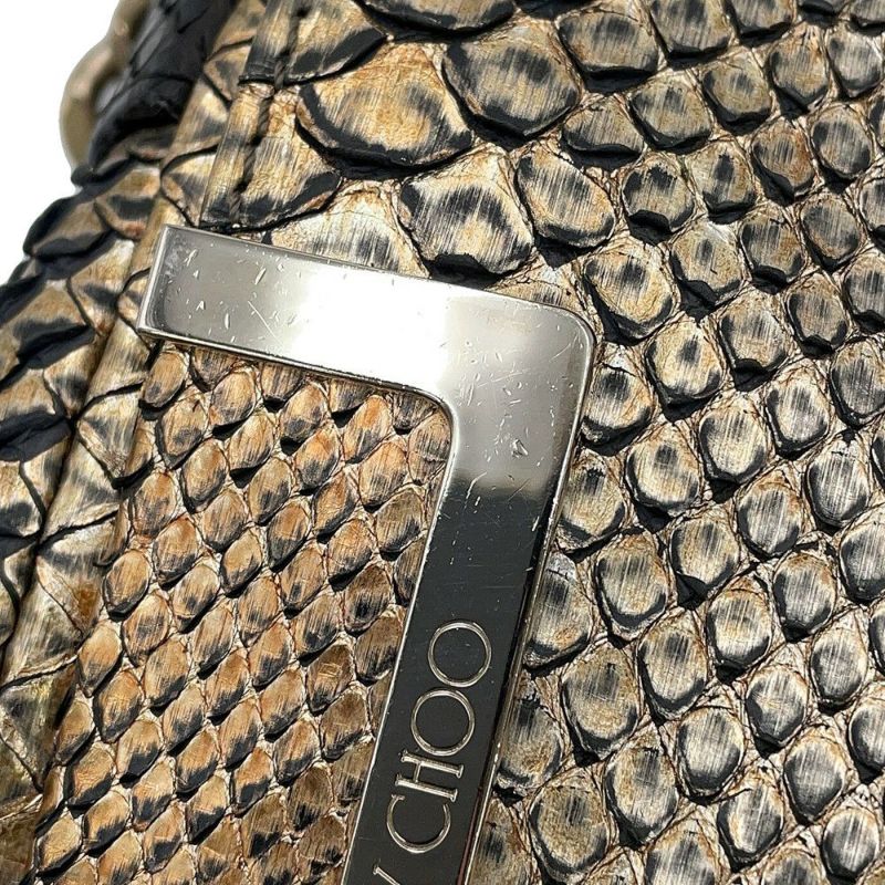 ジミーチュウ チェーンショルダーバッグ フラップバッグ パイソン JIMMY CHOO