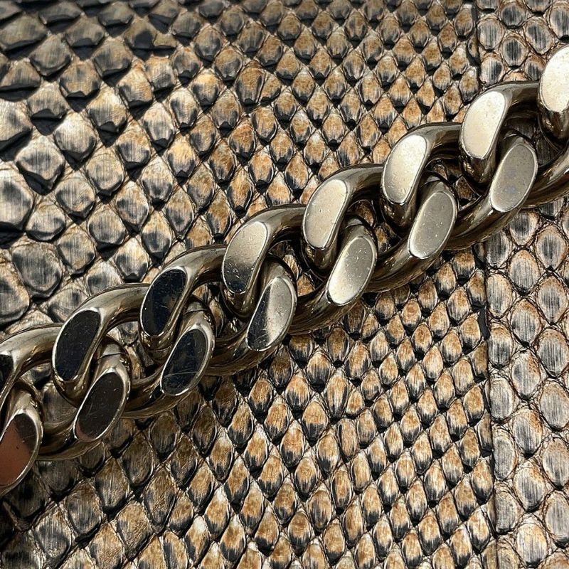 ジミーチュウ チェーンショルダーバッグ フラップバッグ パイソン JIMMY CHOO