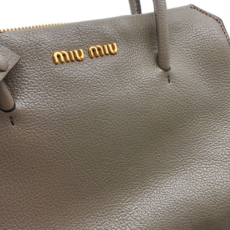 ミュウミュウ ハンドバッグ ロゴ バイカラー マドラス レザー MIUMIU 2wayショルダーバッグ