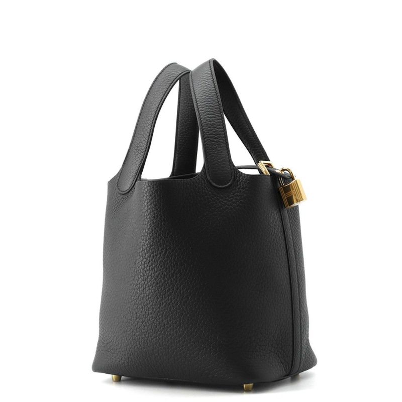 エルメス ハンドバッグ ピコタンロックPM ブラック/ゴールド金具 トリヨンクレマンス K刻印 黒