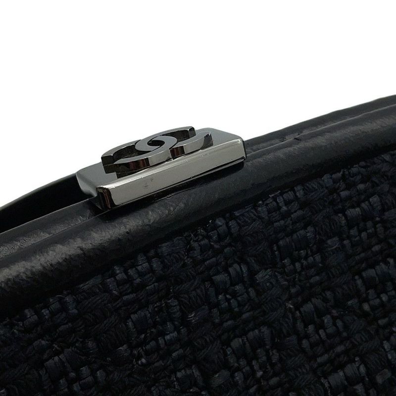 シャネル チェーントートバッグ ポートベロー ココマーク マトラッセ ヴィンテージレザー/ストロー A46153 CHANEL 黒