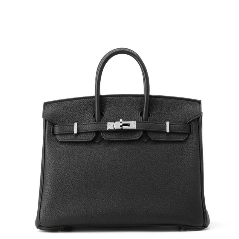 エルメス バーキン25 ブラック/シルバー金具 トゴ C刻印 HERMES Birkin ハンドバッグ 黒