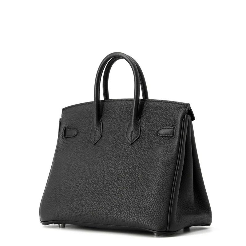 エルメス バーキン25 ブラック/シルバー金具 トゴ C刻印 HERMES Birkin ハンドバッグ 黒