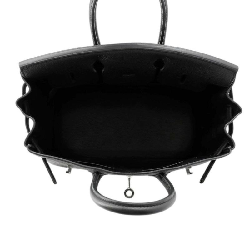 エルメス バーキン25 ブラック/シルバー金具 トゴ C刻印 HERMES Birkin ハンドバッグ 黒