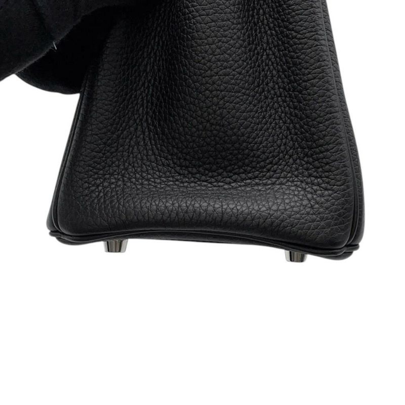 エルメス バーキン25 ブラック/シルバー金具 トゴ C刻印 HERMES Birkin ハンドバッグ 黒