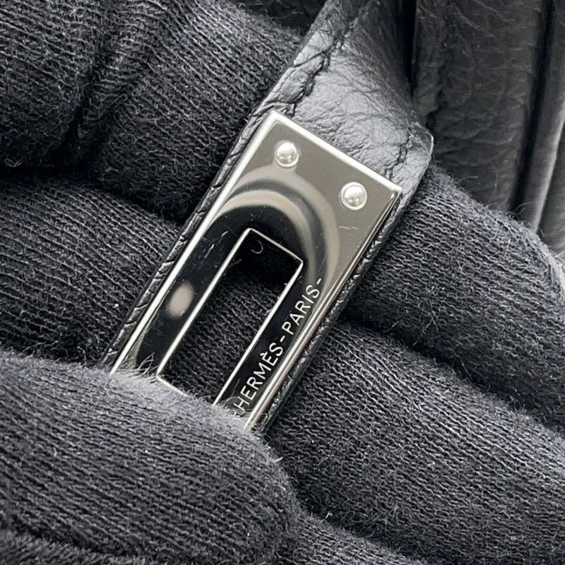 エルメス バーキン25 ブラック/シルバー金具 トゴ C刻印 HERMES Birkin ハンドバッグ 黒