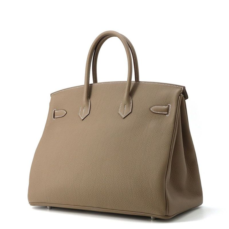 エルメス バーキン35 エトゥープ/シルバー金具 トゴ K刻印 HERMES Birkin ハンドバッグ