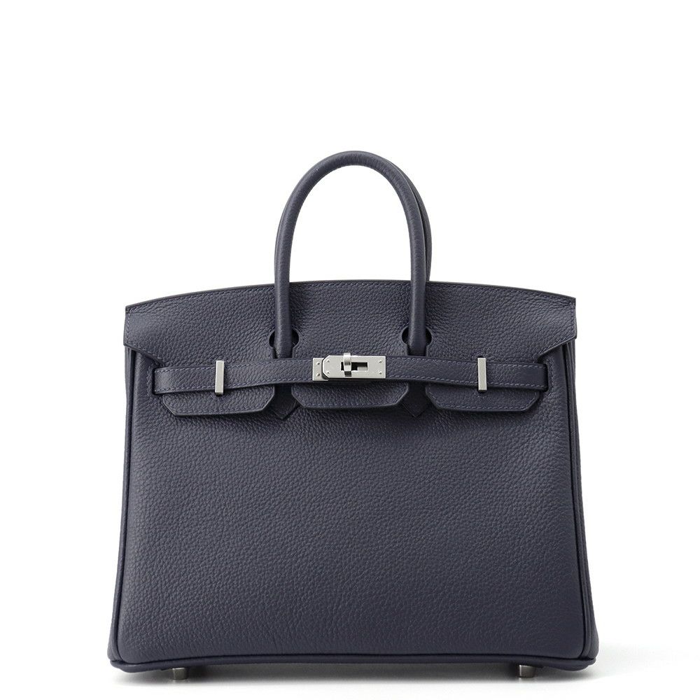 エルメス バーキン25 ブルーニュイ/シルバー金具 トゴ K刻印 HERMES Birkin ハンドバッグ