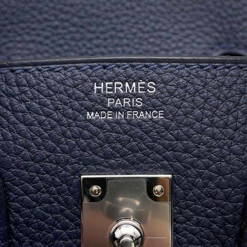 エルメス バーキン25 ブルーニュイ/シルバー金具 トゴ K刻印 HERMES Birkin ハンドバッグ