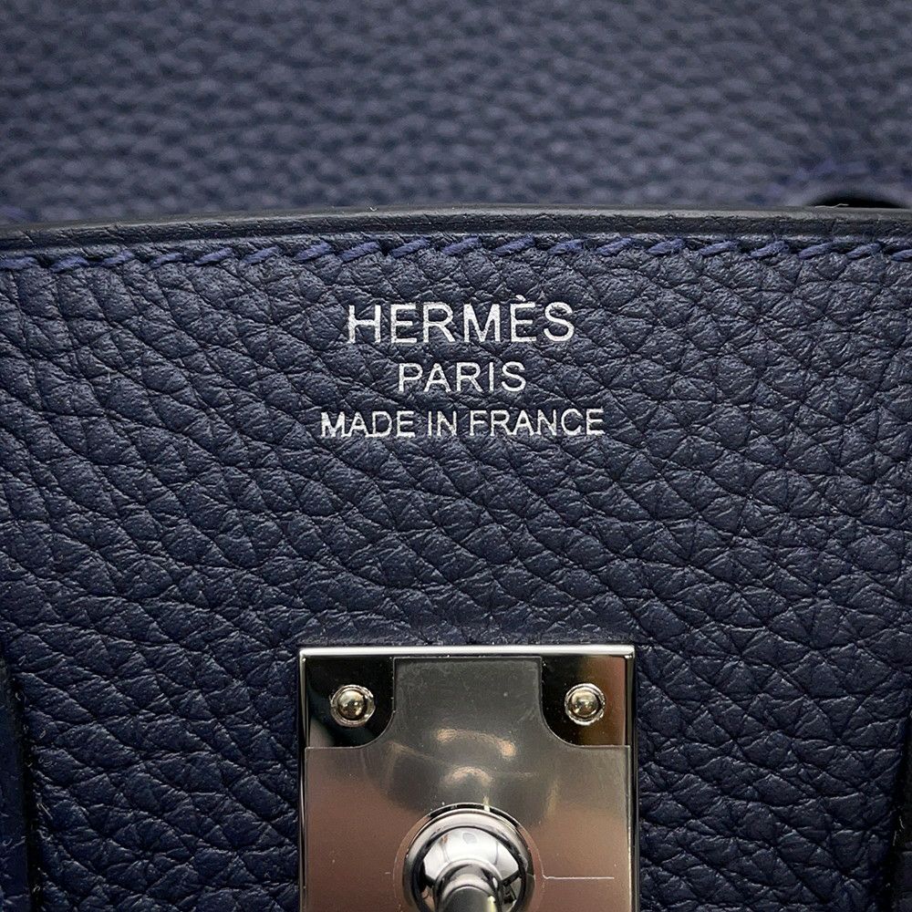 エルメス バーキン25 ブルーニュイ/シルバー金具 トゴ K刻印 HERMES Birkin ハンドバッグ